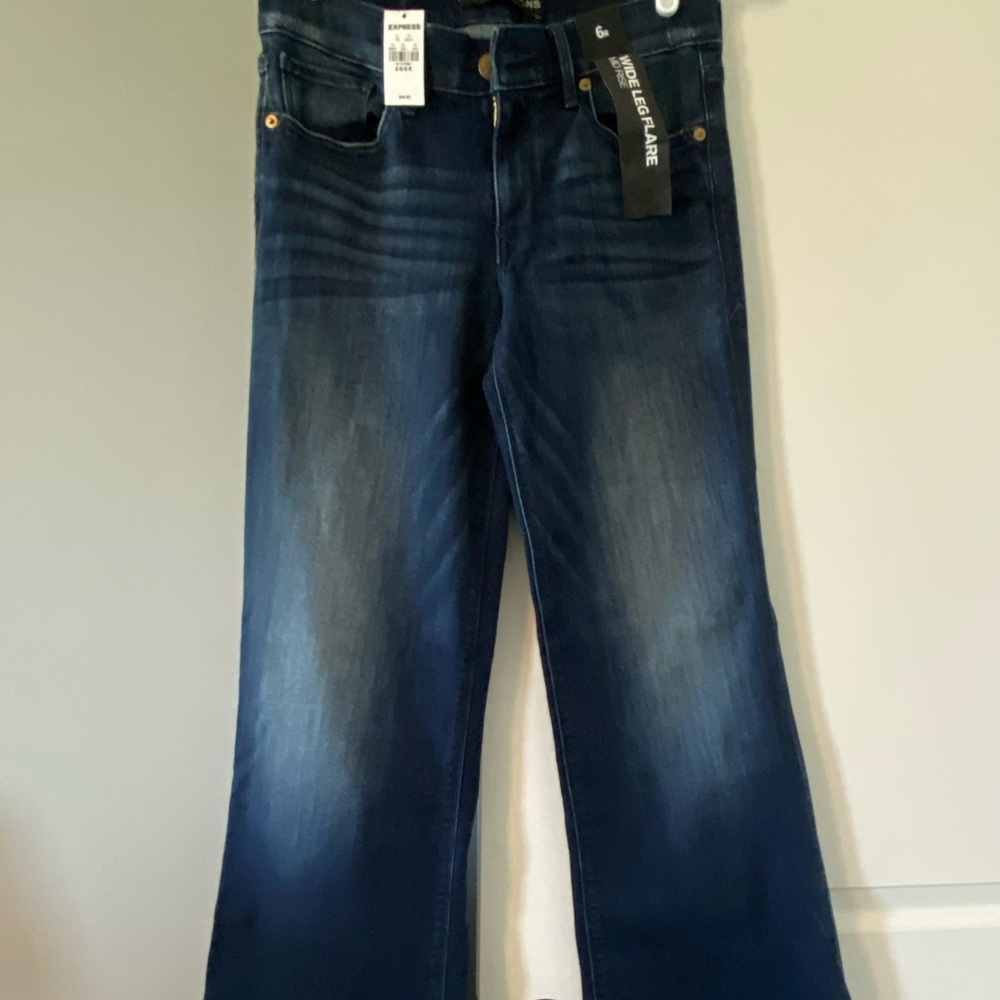 Express brand wide leg flare jeans